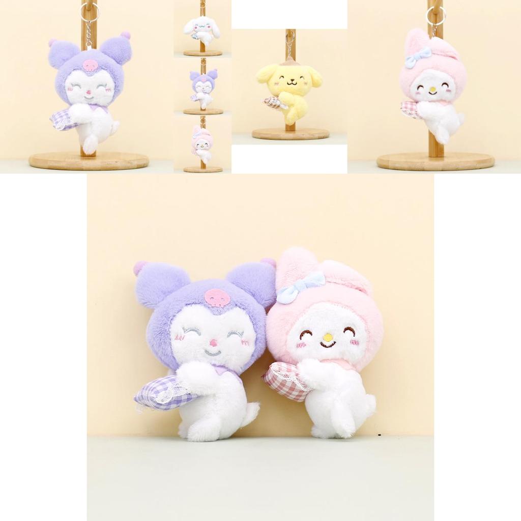 Adorable Sanrio Plush Toy Keychain Featuring My Melody And Cute Kuromi Dolls