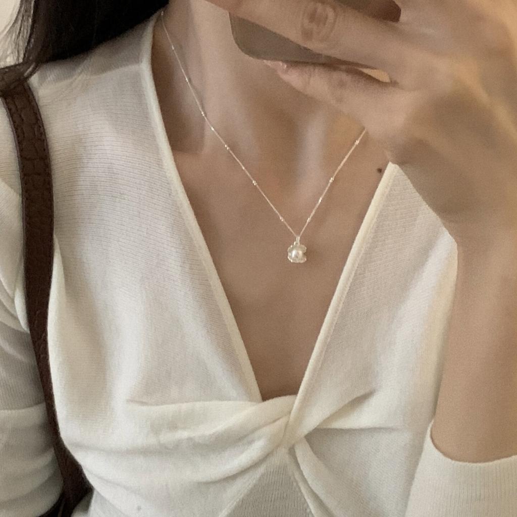 Shell Pearl Necklace Female Design Gentle Temperament Collarbone Chain For Girlfriend Valentine'S Day Gift