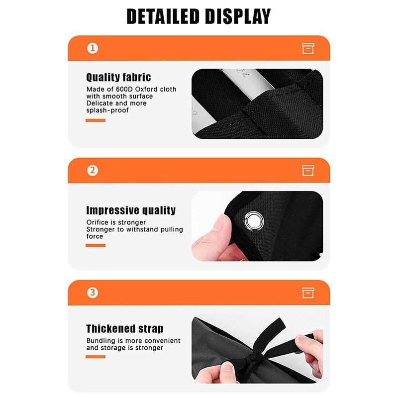 Органайзер для ключів, Сумка-рулон для інструментів – 16 кишень, Водонепроникна Оксфордська тканина, Органайзер-рулон для ключів для гаража, майстерні, домашнього ремонту