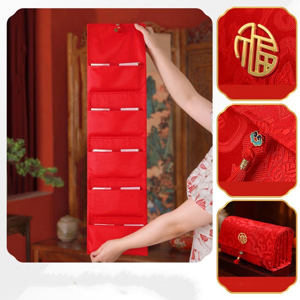 New Year's Bag Chinese Style Folding Red Envelope Traditional Blessing Wedding Money Envelope Bonus Hongbao Red Pocket Kids Gift