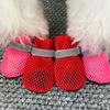Summer Breathable Mesh Dog Shoes Anti-Slip Wear-Resistant Pet Paw Protectors Cool Foot Covers for Small Dogs, Poodles Bichons