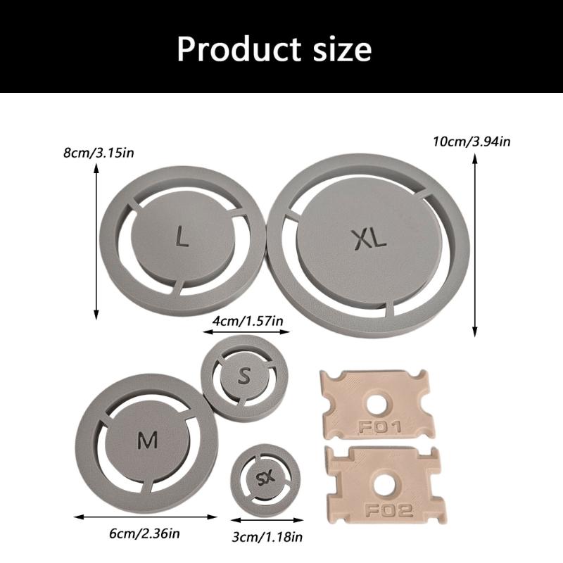 Clay Foot Guide for Cups and Bowls, 7 Piece Pottery Trimming Aid with 5 Size Forms for Base Shaping During Wheel Practice and Studio Use