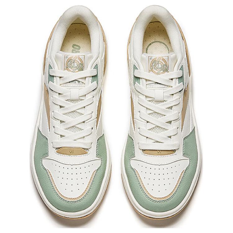 Anta Lieyan1.0 Coverage Slip Resistant And Abrasion Resistant Low Top Skateboard Shoes Women's White Cyan Yellow Sneakers 122528091-6