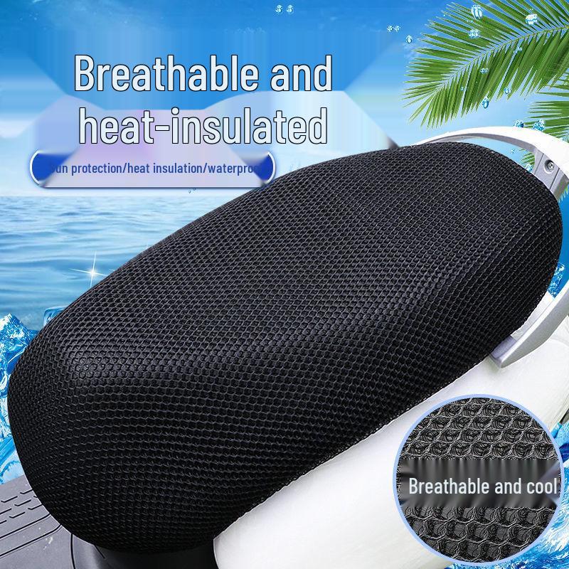 Universal Sunproof & Waterproof Electric Vehicle & Motorcycle Seat Cushion - Breathable, Heat Insulated Mesh Cover 75x55cm Universal