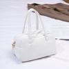 Minimalist Boston-style handbag, a simple solid-color crossbody/shoulder bag perfect for women's everyday casual wear.
