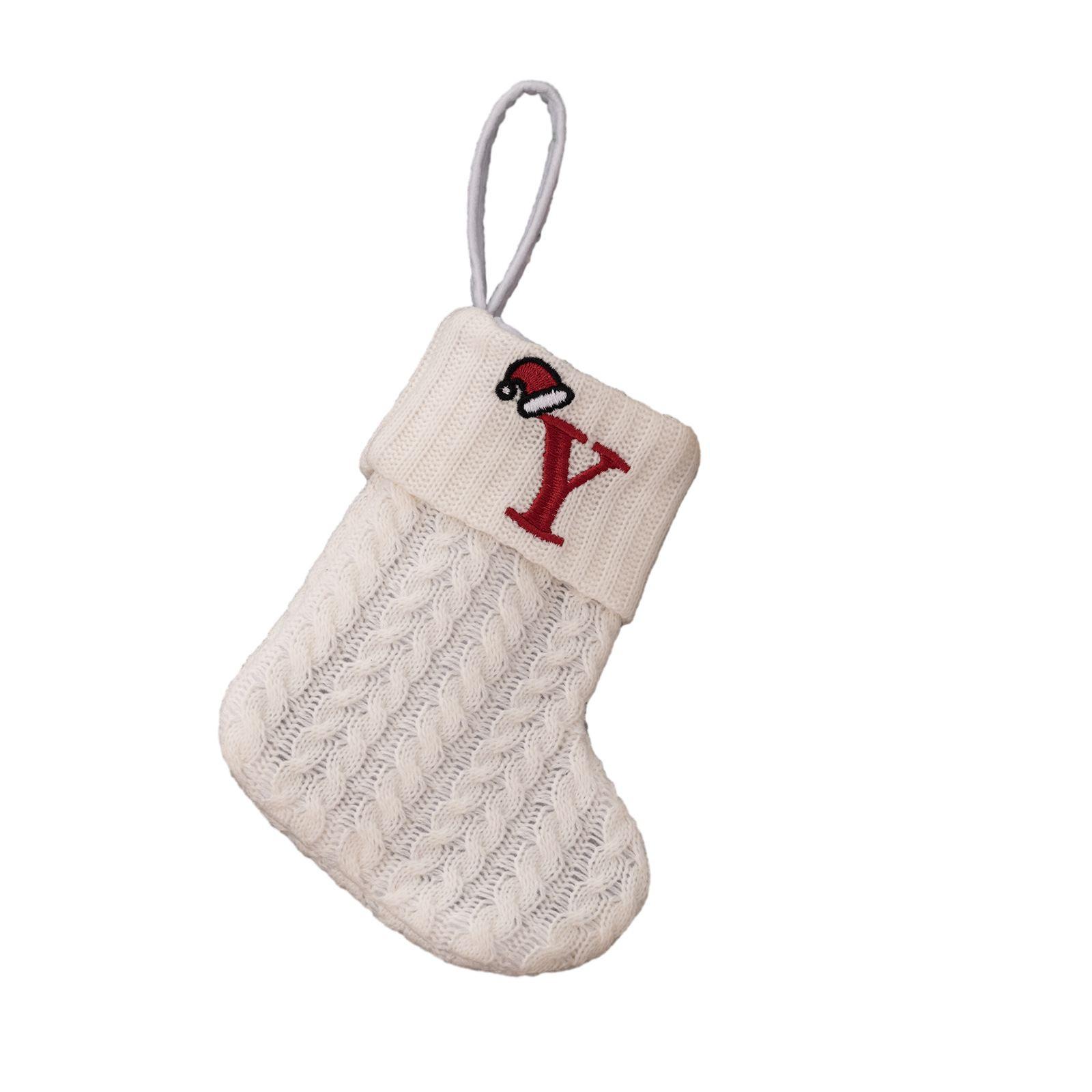 

20*10cm Christmas Stocking Alphabet Beautiful Decoration Y