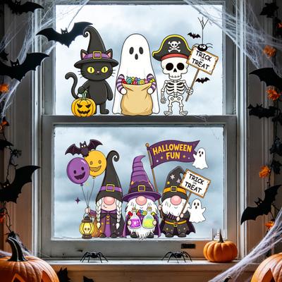 Statische Glasfolie Ohne Rückstände Wiederverwendbare Fensteraufkleber Festlicher Glasaufkleber mit Halloween