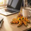 Articulated Octopus Figurine Movable Joints Collectible Craft Decorative Sculpture with Detailed Patterns and Realistic Eyes for Display or Play