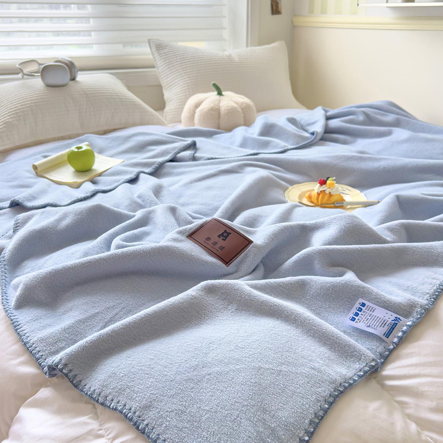 

2025 новое однотонное двустороннее многофункциональное одеяло из искусственного кашемира, утолщенное теплое одеяло, домашнее одеяло 100x150cm 1pcs