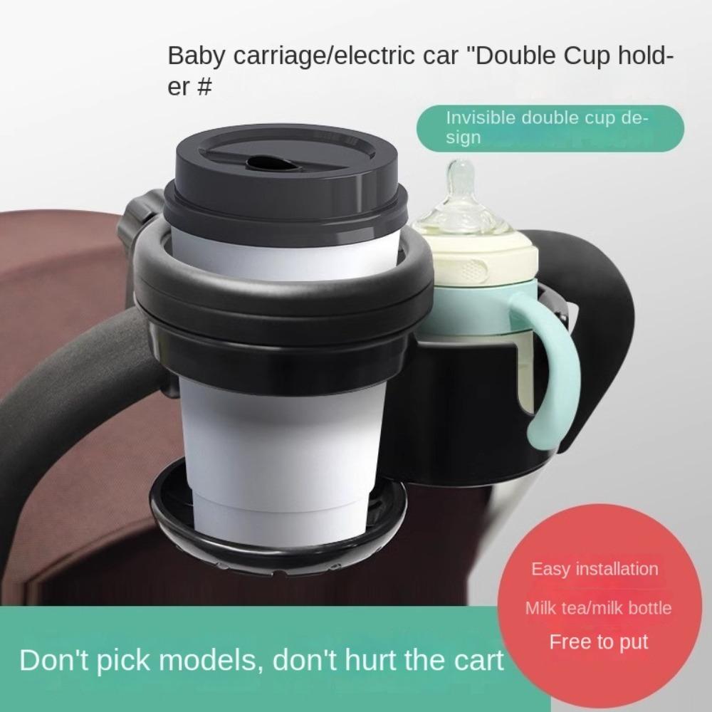 

Adjustable Baby Stroller Cup Holder Anti-slip Stroller Water Bottle Organizer Road Trip Style B