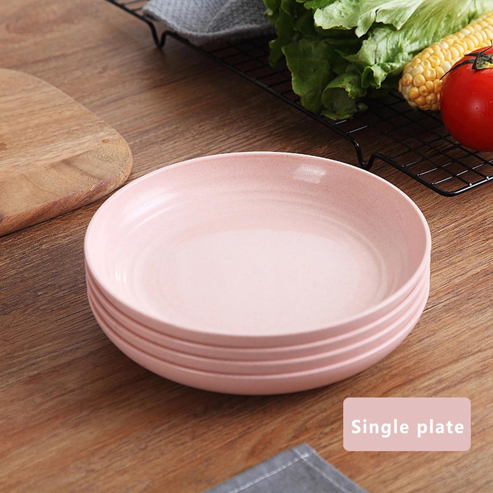 

Небьющиеся прочные тарелки, столовая посуда, 1 шт., тарелка из пшеничной соломы, многоразовые обеденные блюда, легкая посуда, кухонные принадлежности 7.8 inches