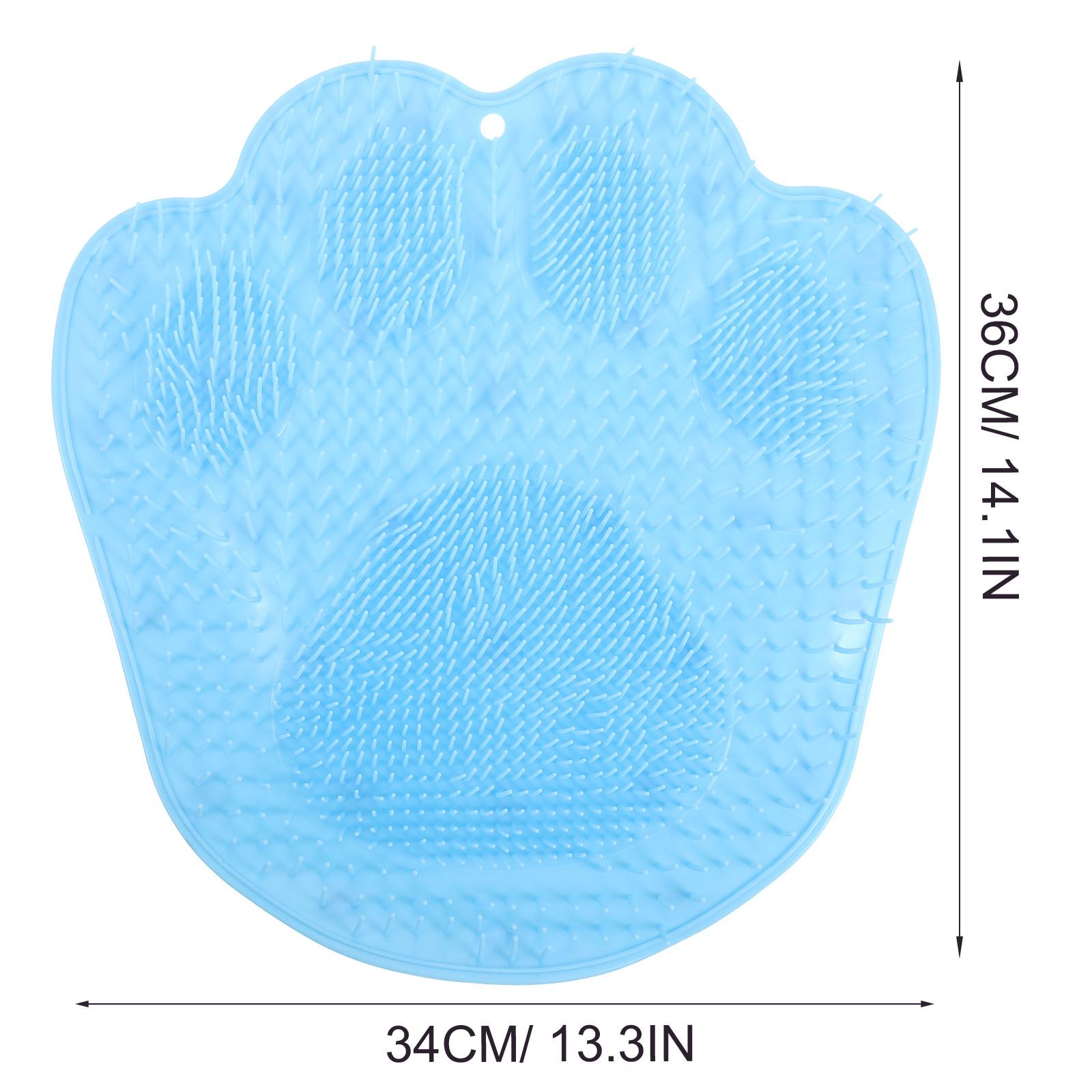 Shower Nonskid Mat Foot Massage Back Scrubber Wall Mounted Suction Cup Hands Free Foot Scrubber Bathroom Floor Mat Plantar
