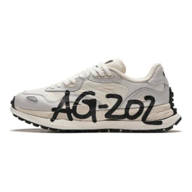 Anta men s low-top running shoes white grey black, lace-up waterproof durable 112415580A-1 40.5