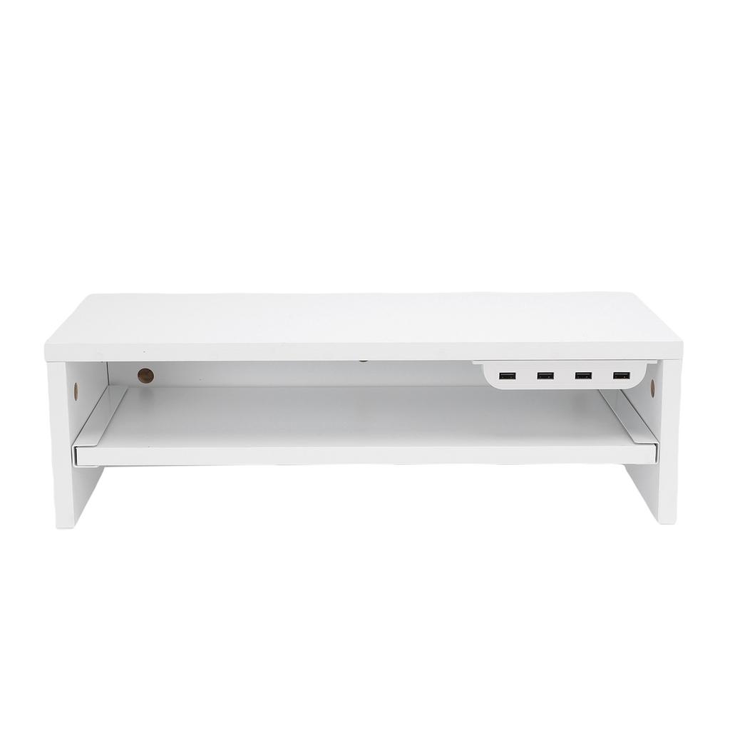 Desktop Display Riser with Drawer AC Outlets and USB Port Hub Mobile Phone Charging Laptop Screen Support Stand