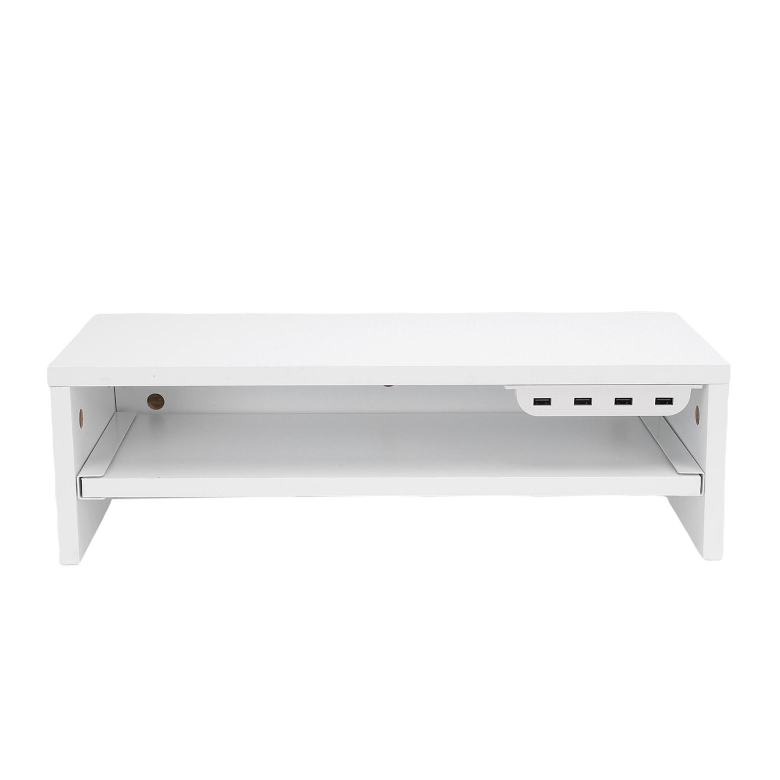 

Desktop Display Riser with Drawer AC Outlets and USB Port Hub Mobile Phone Charging Laptop Screen Support Stand