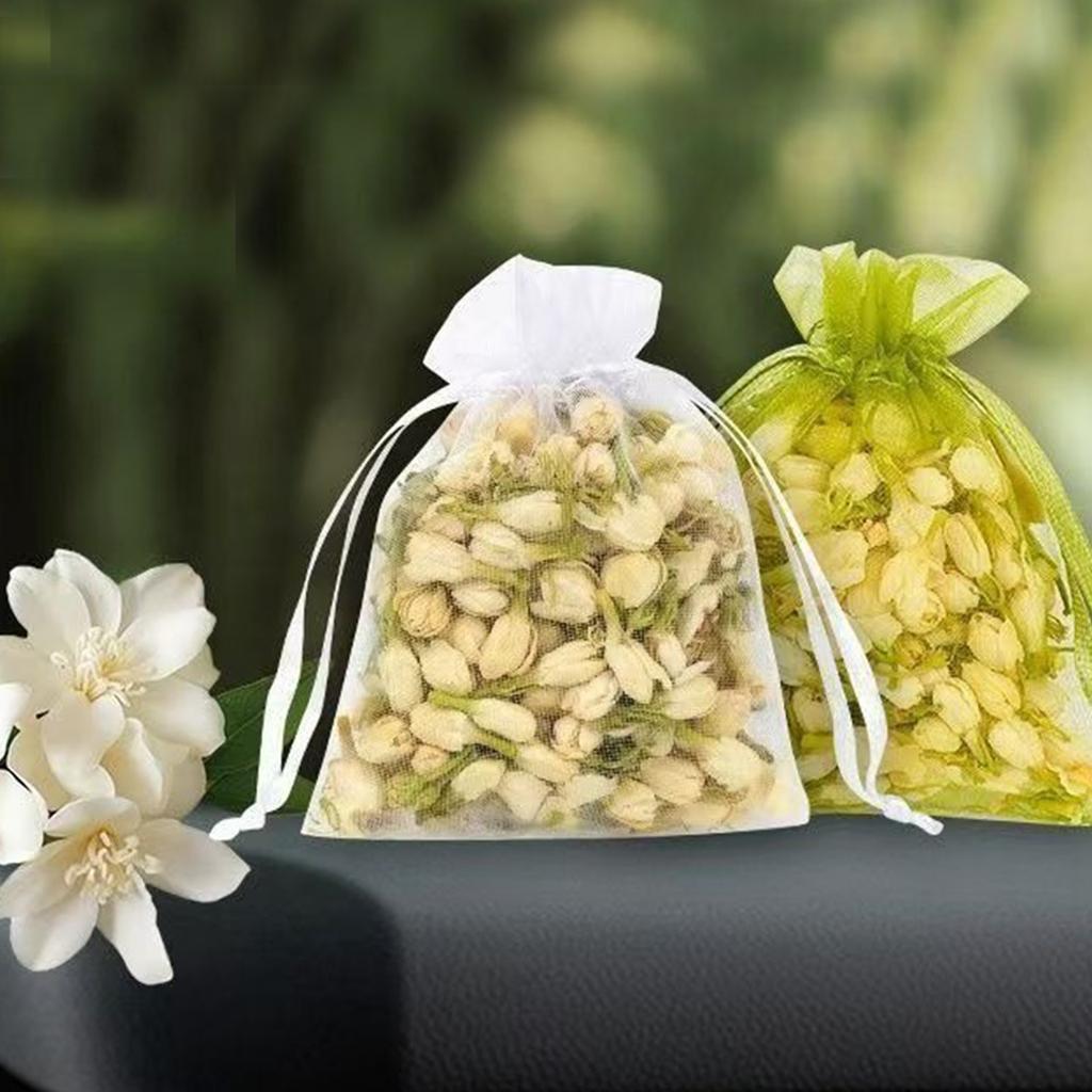 Boccioli di Gelsomino Biologici Premium per Tè, Aromaterapia e Artigianato, Fiori Secchi Naturali in Elegante Sacchetto di Rete, 100g