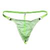 Men's Mini Bow Lace See Through Thong Floral Sissy Pouch Lingerie Underwear