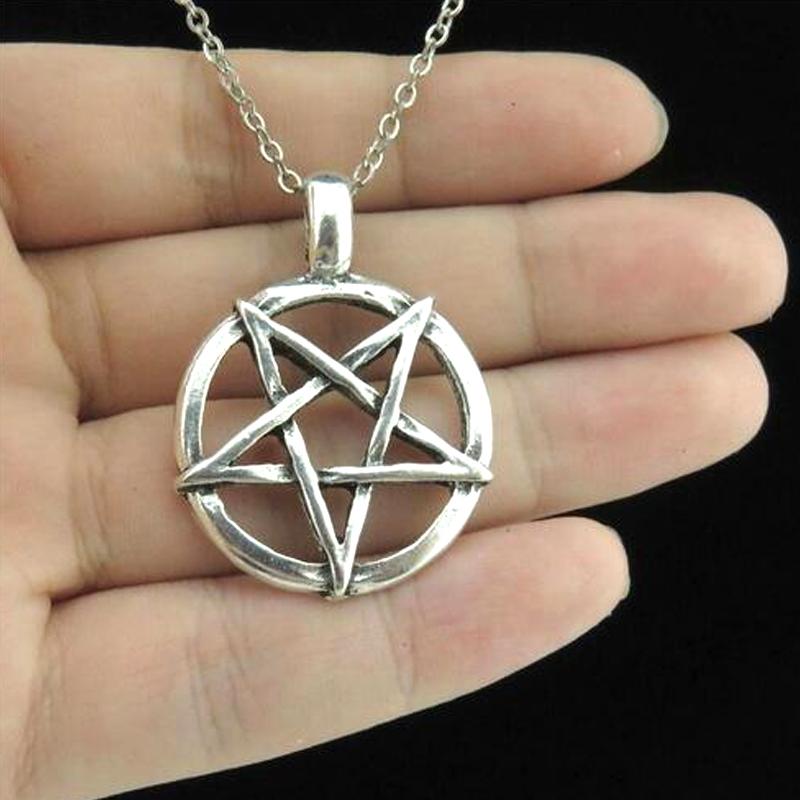 

Мужская Женская Мода Пентаграмма Ожерелье Ретро Винтаж Люцифер Сатана Знак Ювелирные Изделия Аксессуары