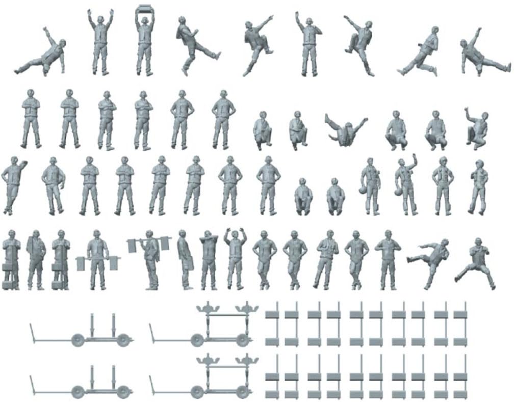 

HMA NAVY Палубная команда Смола 3502 1/350 Фигурки, набор из 50 штук, Набор, (люди)