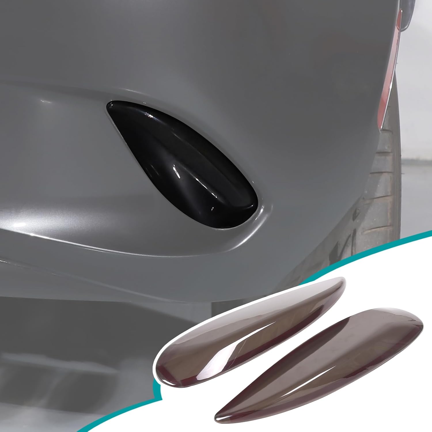 Front Fog Light Cover Guard Compatible with Mazda MX-5 2016-2023, ABS Front Fog Lamp Light Lamp Grill Protector Cover Guard Exterior Accessories Rear fog lamp