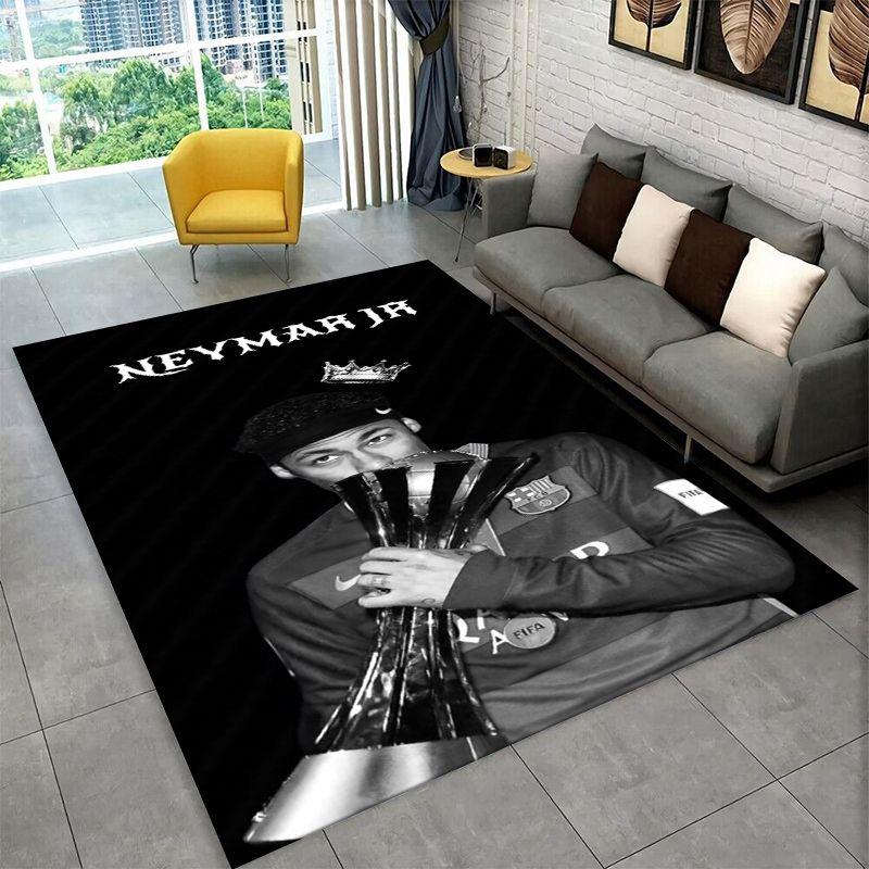 Fußball N-Neymar Sportstar Rutschfester Teppich für Wohnzimmer, Schlafzimmer, Spielzimmer, Weiche Teppichbodenmatte Heimdeko Teppich Raum