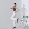 Wide-legged Floor Jeans for Women, Autumn Wide-legged Pants for Women, Autumn Straight Pants for Women, Autumn Ivory White Pure Cotton