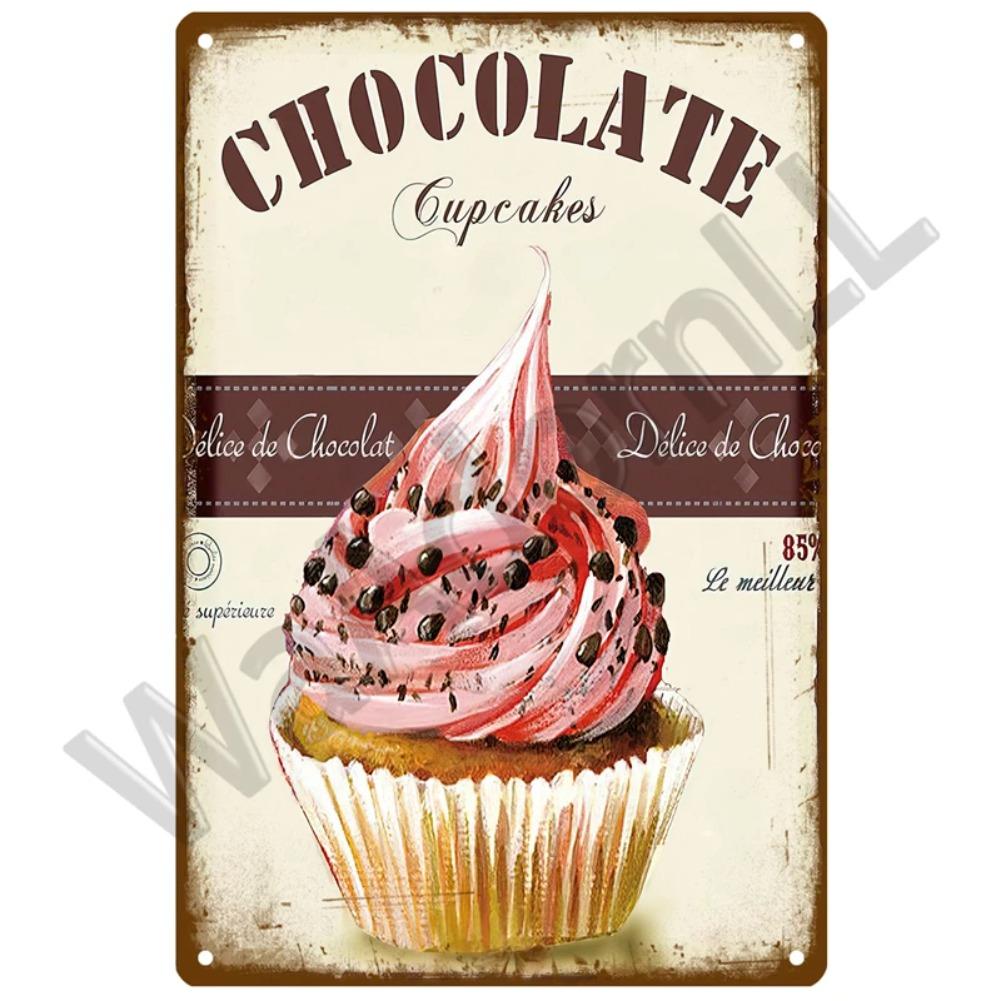 Metal Sign Delicate Fast Food Plate Tin Sign Plaque Vintage Restaurant Home Bar Cafe Kitchen Metal Poster Wall Decor Accessories