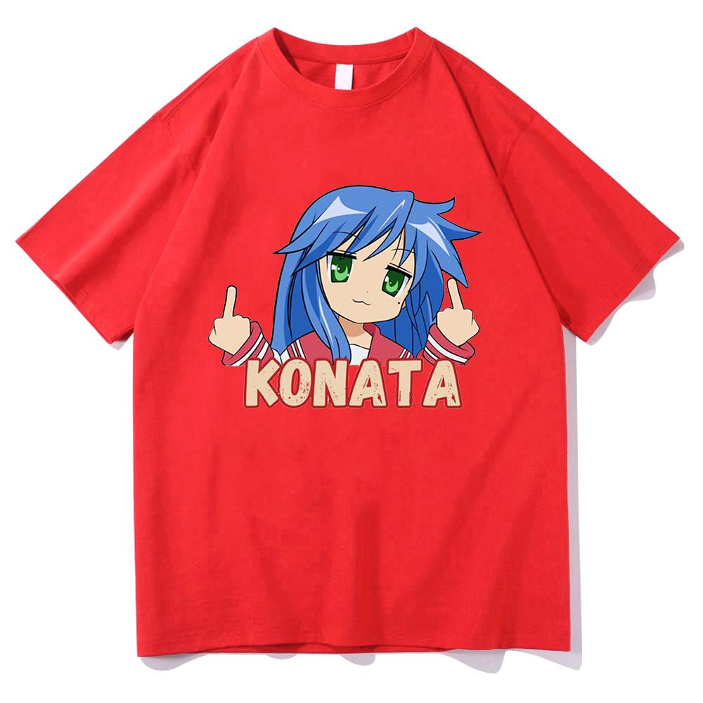 Hot Anime Lucky Star T Shirt Cartoon Konata Izumi Kagami UnisexWomen Aesthetic Tshirt Unisexga Unisex Print Oversize Cotton Tee Shirt M