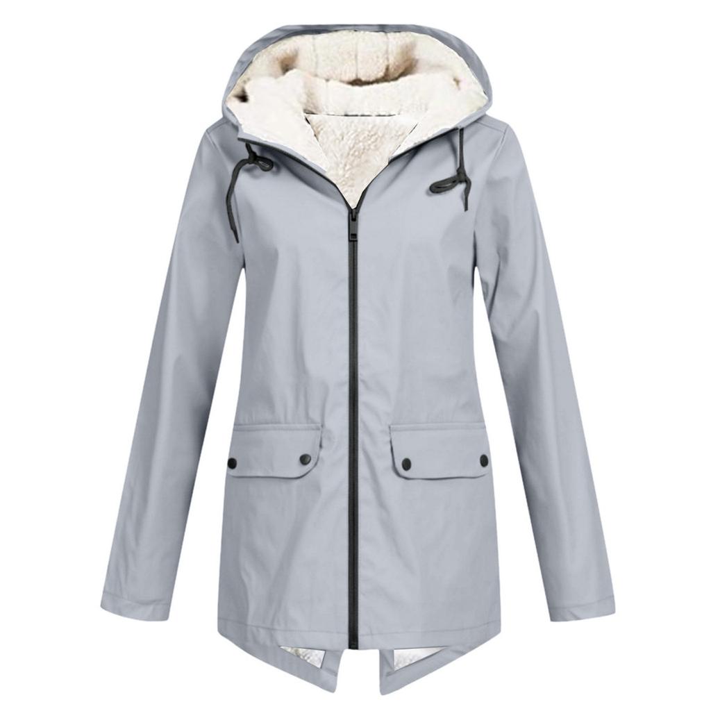 New Arrival Fleece Lined Hooded Windbreaker, Waterproof Windproof Outdoor Jacket for Autumn Winter, European American Style