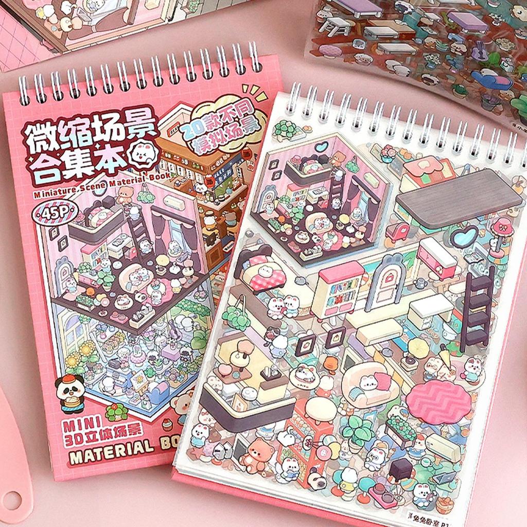 Adesivos de Cena de Casa Cena3D Criar Arquitetura Casa Livro Namorada Filha Relaxamento Adesivos com Efeito Tridimensional