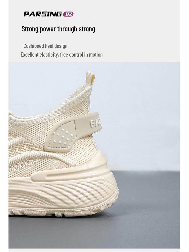 Women's Summer Slip-On White Sport Shoes, Soft Soles, Air Cushion, Non-Tiring Casual Footwear