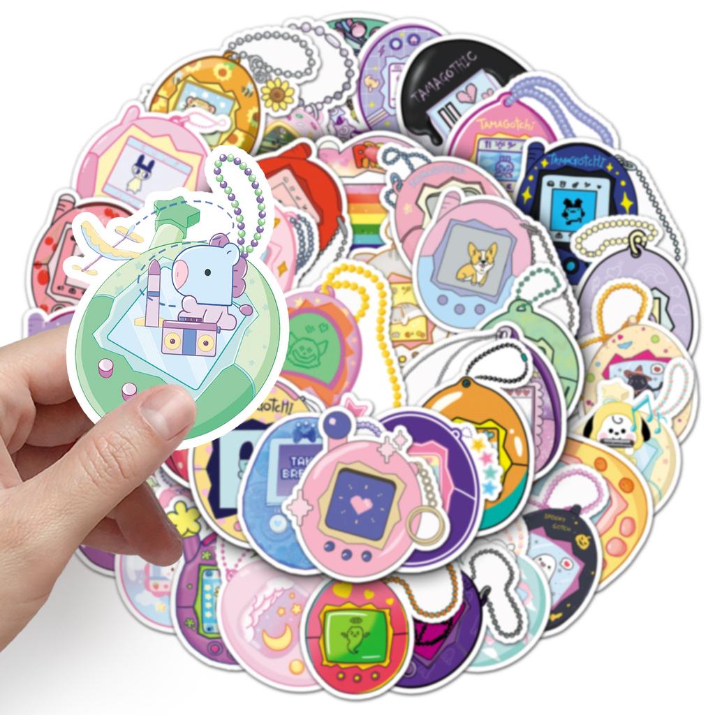 50 Electronic Pet Graffiti Stickers Personalized Cartoon Cute Decorative Decorative Water Cup Mobile Phone Gum Stickers