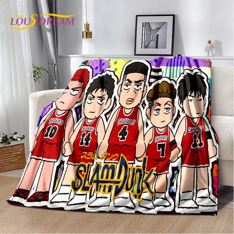 2026 New Cartoon Slam Dunk Anime Basketball Soft Blanket,Soft Throw Blanket for Home Bedroom Bed Sofa Picnic Travel Child Gift