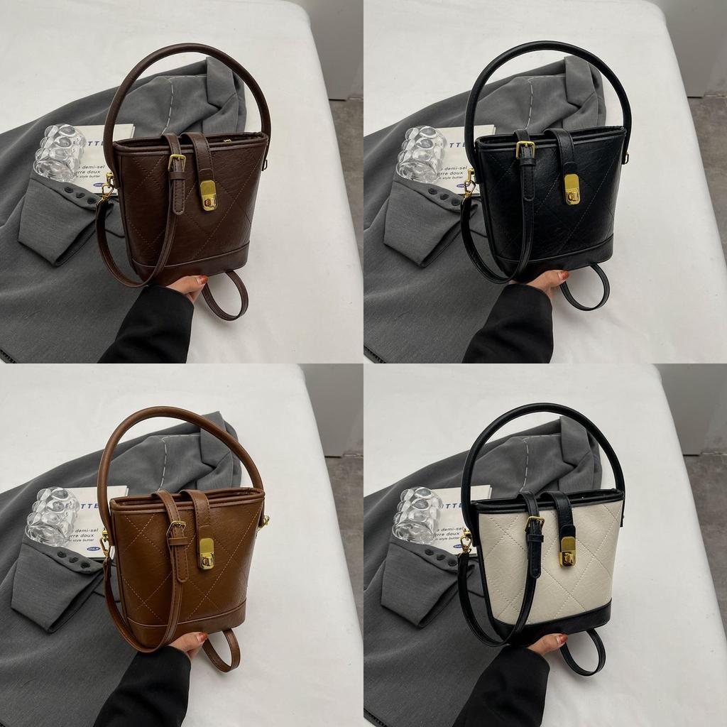 2023 New Vintage Fashion Bucket Bag Women Small Handbag High-end Texture Commuter Crossbody Shoulder Bag