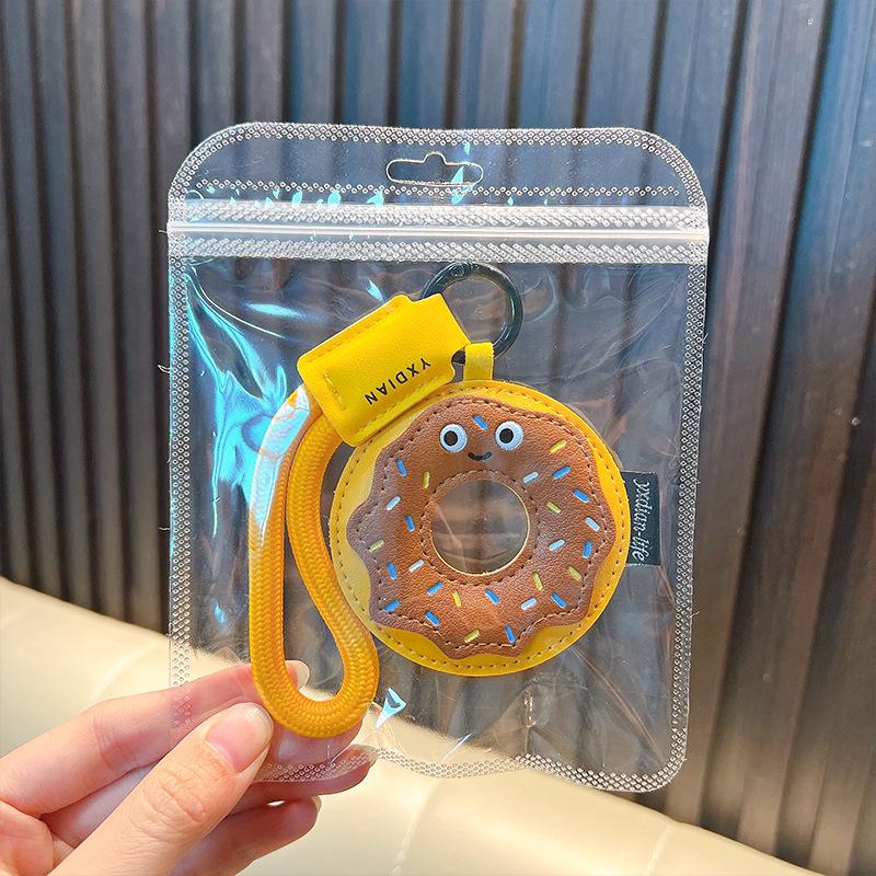 Leather Cartoon Burger & Pizza Keychain - 3D Cute Car Bag Pendant Gift Ornament