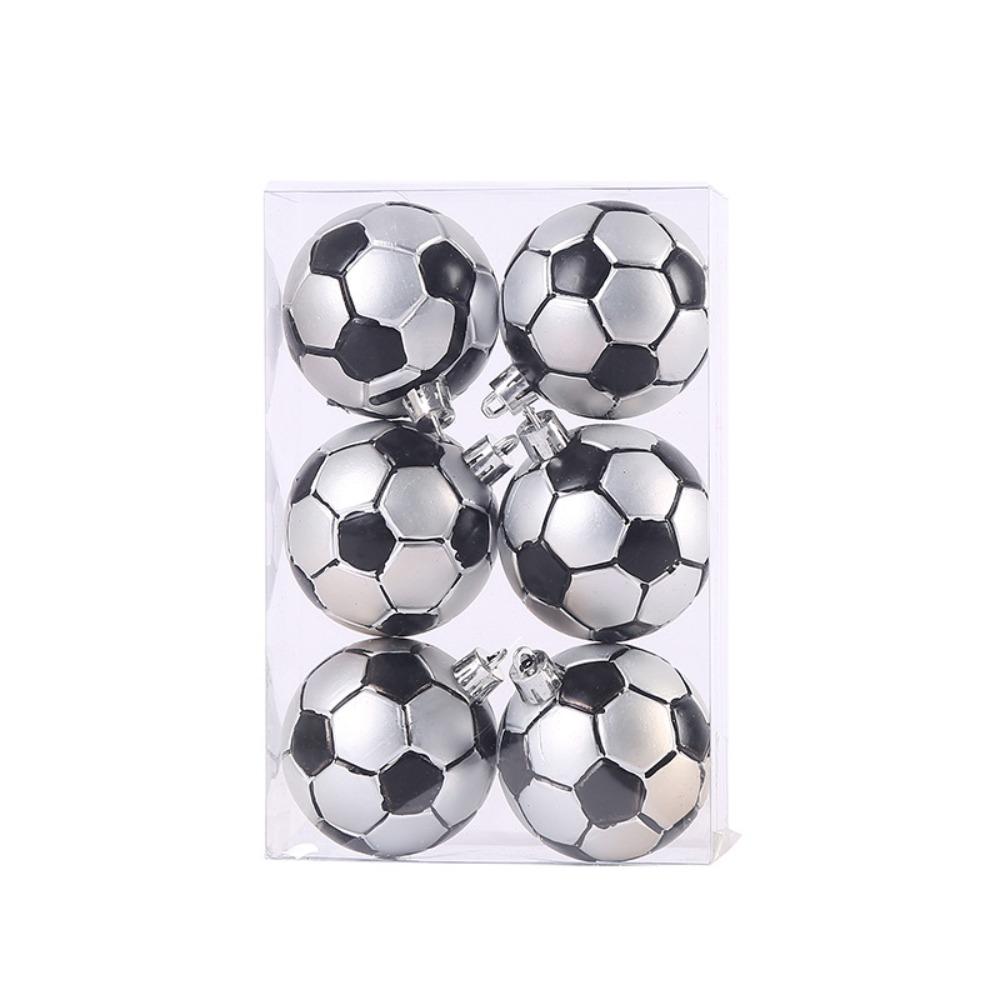 6 Stück Fußball Basketball Rugby Baseball Weihnachts-Hängekugeln Heim Weihnachtsdeko