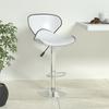 Vidaxl Bar Stool, White, Upholstered In Faux Leather