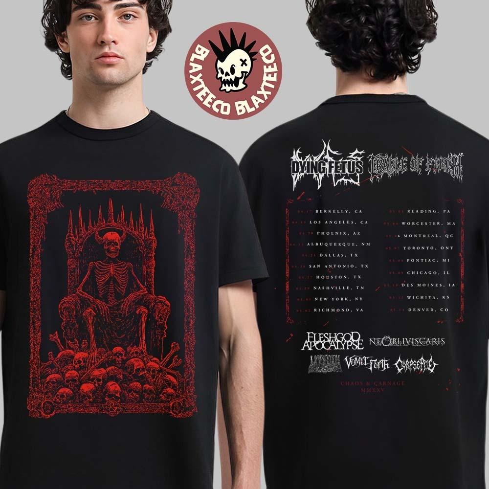 Chaos And Carnage 2025 Tour Merch Red Skull King Two Sided Unisex TShirt Unisex T-Shirt XL