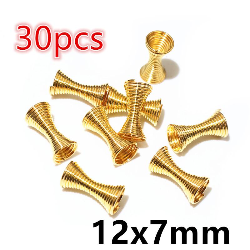 

15-30pcs Spring Funnel Shape Spacer Beads Caps DIY Beading Supplies Cone Spring Coil End Caps For Jewelry Makings Accessories