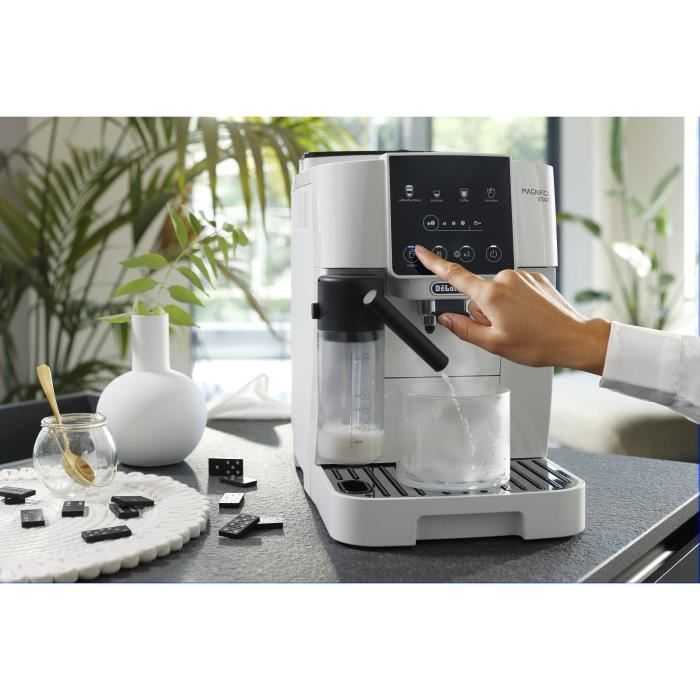 Machine expresso broyeur - De'Longhi - Magnifica start - ECAM220.61.W - 4 recettes - Blanc inox