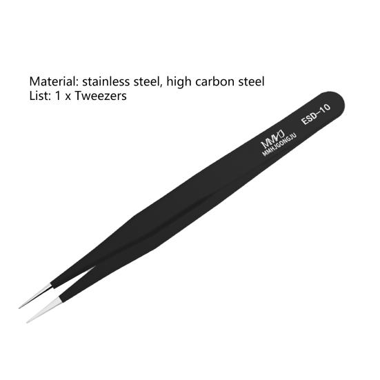 Anti-static Precision Tweezers Anti-deformation Pointed Curved Tip Stainless Steel High Hardness Eyebrow Tweezers Repair