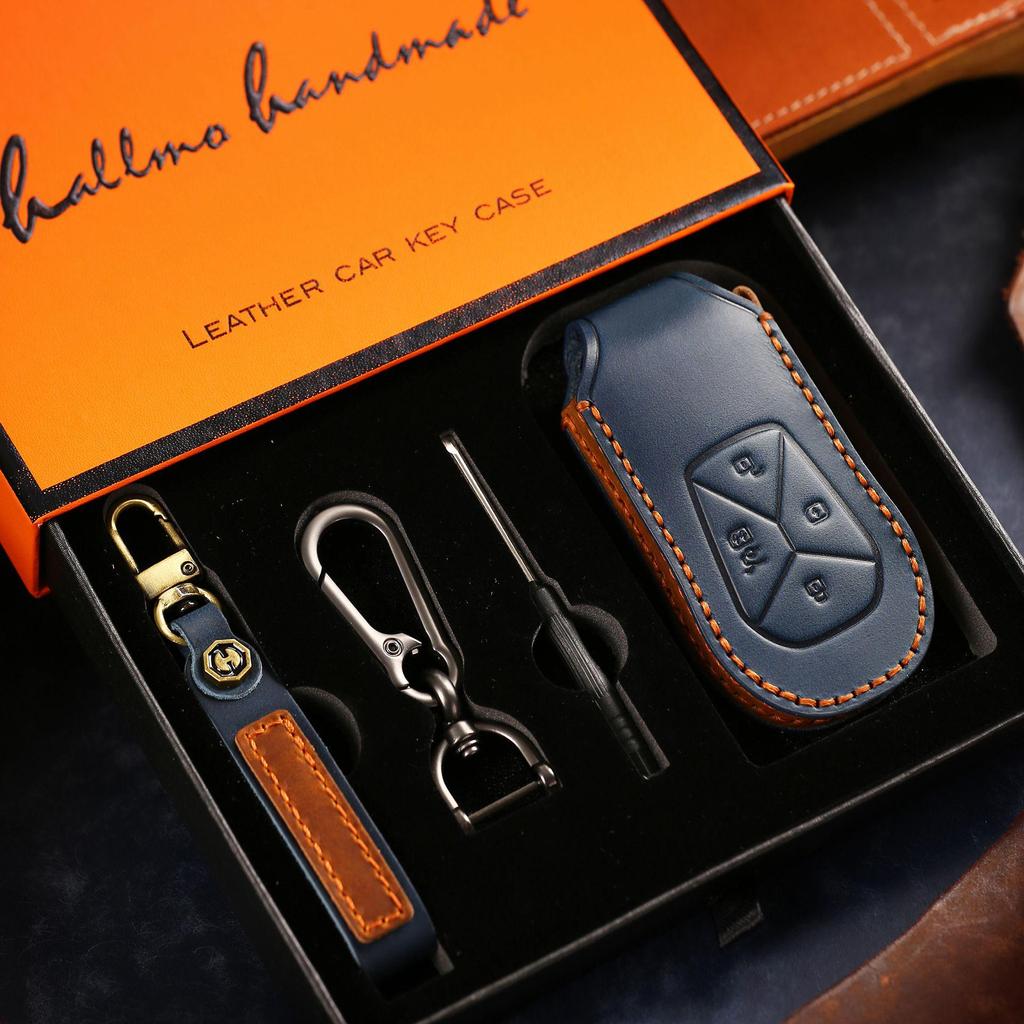 Premium Leder Schlüsselhülle für Xiaopeng G6/G9/P7i/P5 - Raffinierte Autoschlüssel-Schutzhülle mit Schnalle