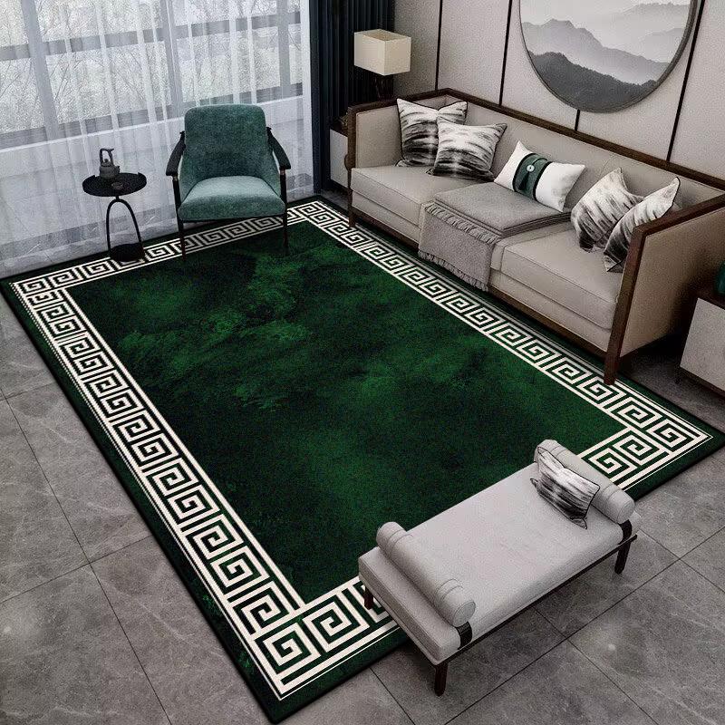 

Modern Simple Household Mat Soft Luxury Carpet for Living Room Non-slip Bedroom Luxury Decoration Black Area Rug Mat floor 60x90cm