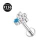 6/8mm G23 Titanium Crown Diamond Lip Stud Ring for Medusa Piercing, 16G