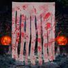 Halloween Blood Stain Pattern Decorative Red Palm Pattern Ornament Theme Background Cloth Bar Hanging Home Party 100*165cm