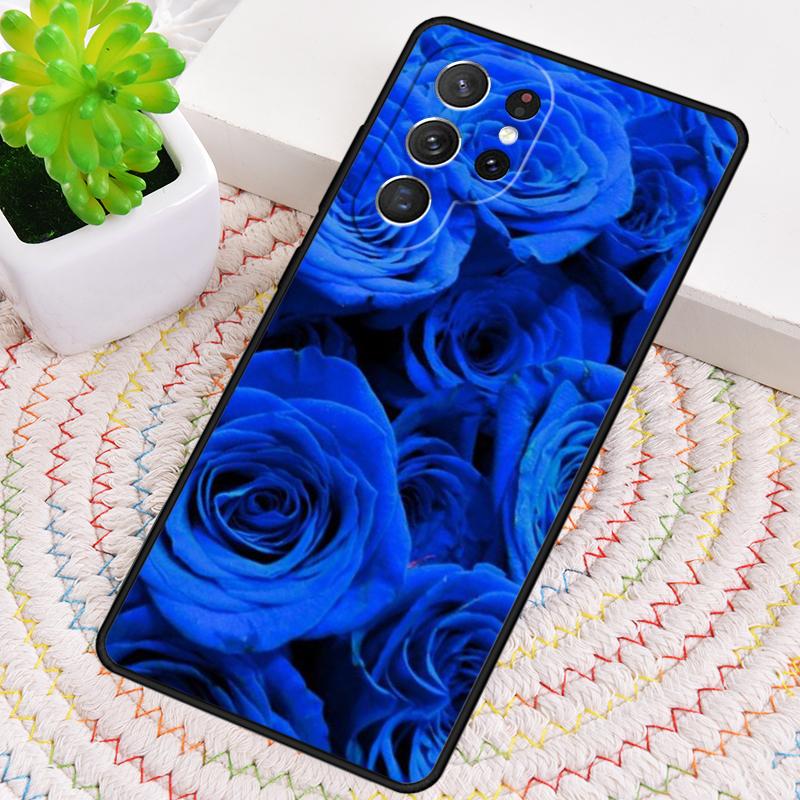 Blue Rose Flower Phone Case for Samsung Galaxy note 10 pro S26 Ultra S23 S24 FE S25 S21 S22 PLUS shockproof Cove