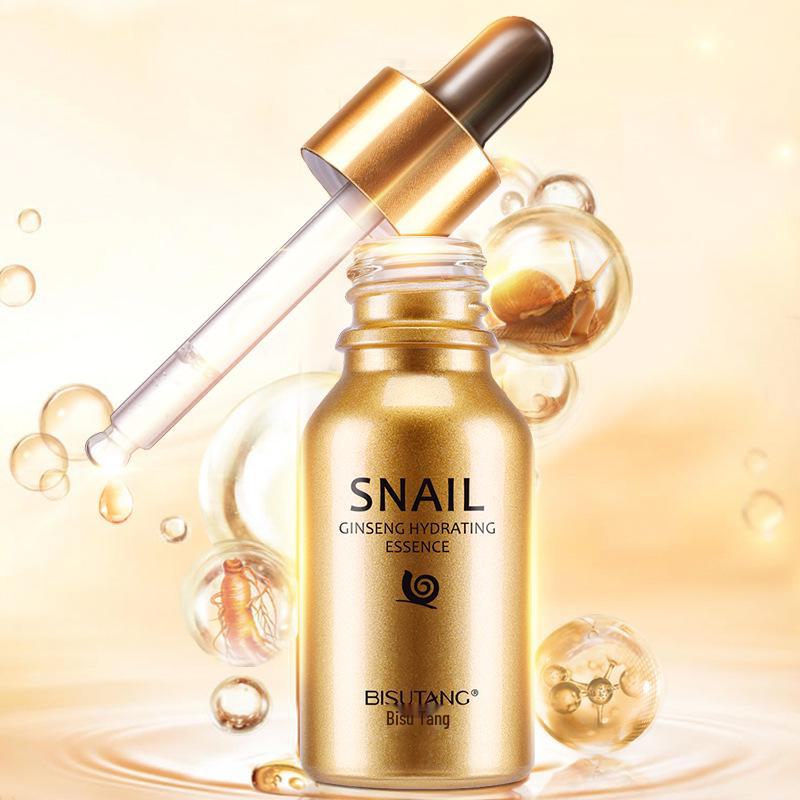 Bisutang Gold Bottle Red Ginseng Snail Essence - 15ml Skin Brightening & Moisturizing Revitalizer