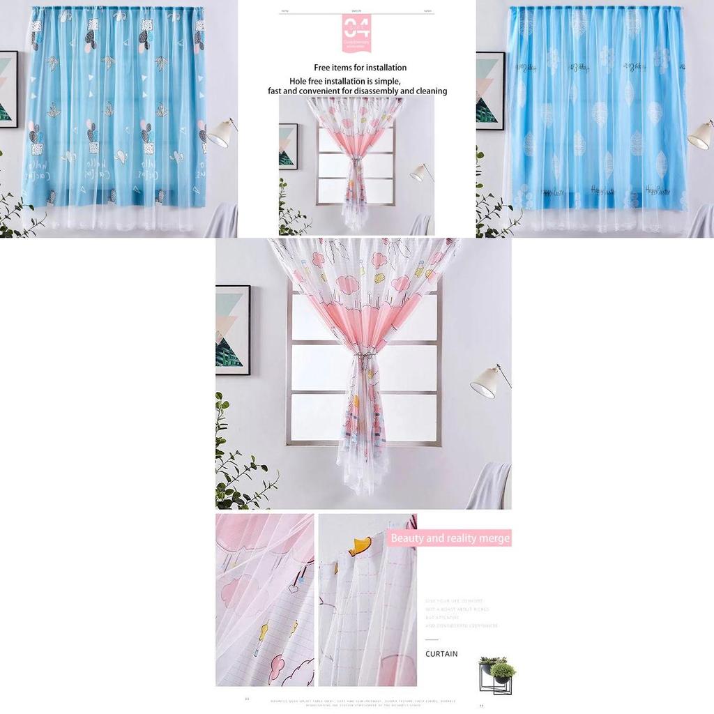 Elegant Velcro Curtain Window Self Adhesive Blackout Drapes For Cozy Bedrooms And Stylish Girls Decor