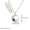 1 Piece Trendy Zircon Moon Pendant Necklaces for Women Gold Color Stainless Steel Necklace Jewelry Party Accessories