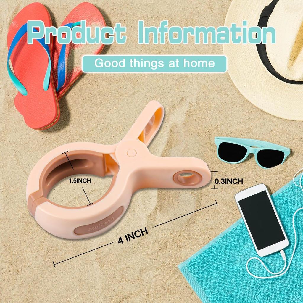 Extra Large Beach Towel Clips for Beach Chairs Cruise Heavy Duty, Towel Holder Clips for Clothes
